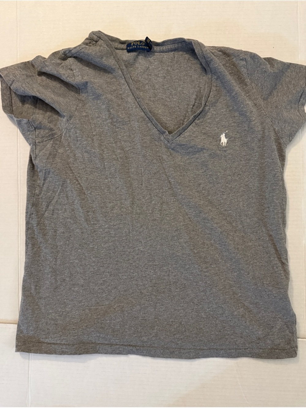 Ralph Lauren Gray Crewneck Tee with Navy Label